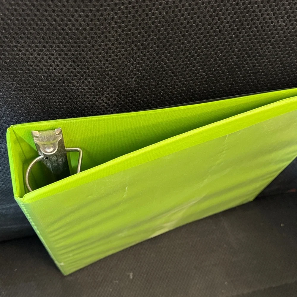 2in Vibrant Green Binder + pens